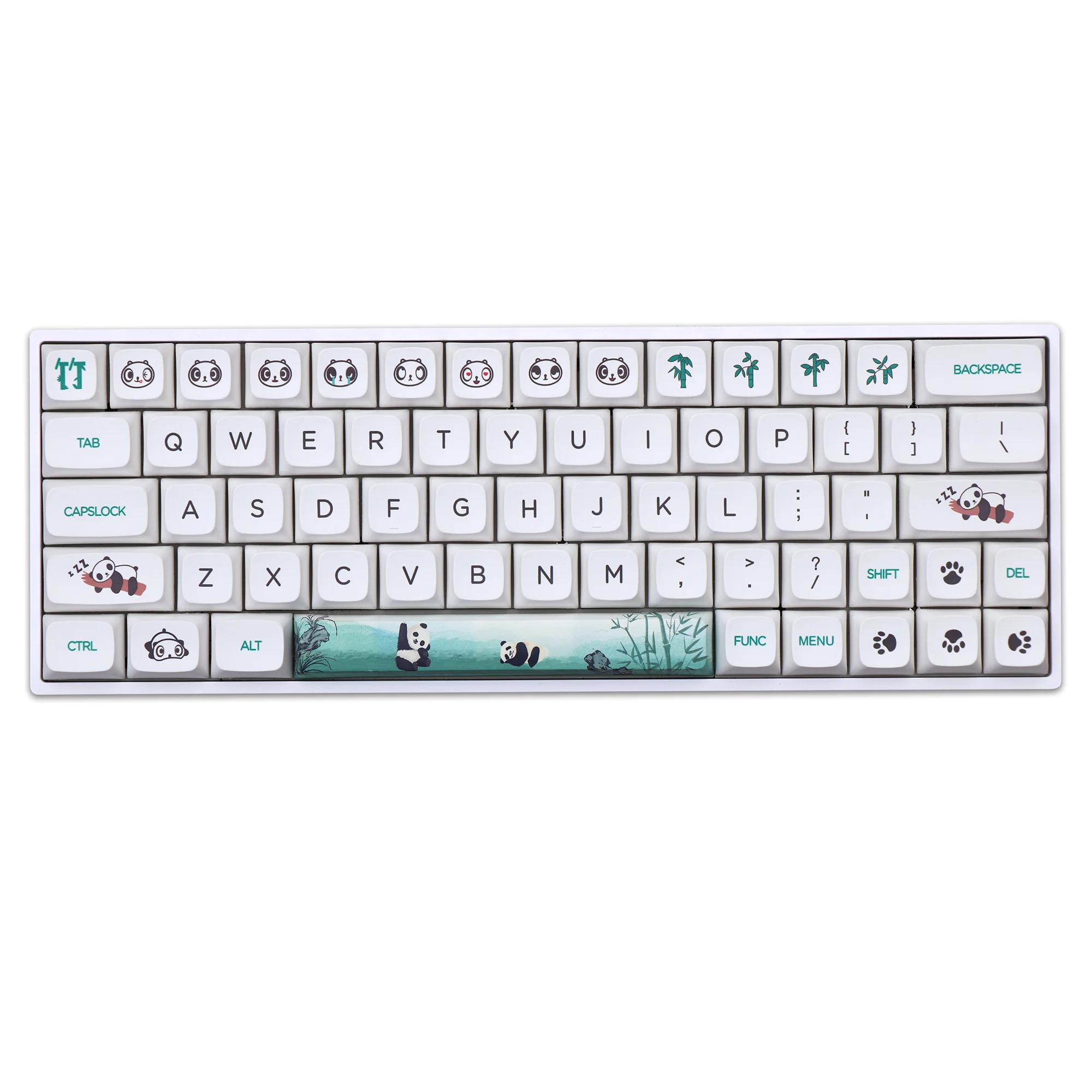 134 Keys/set Panda Keycaps XDA QX Profile PBT Dye Sublimation Key Caps With 1.5U Ctrl Alt 1.75U 2U Shift For 61 64 68 84 Layout