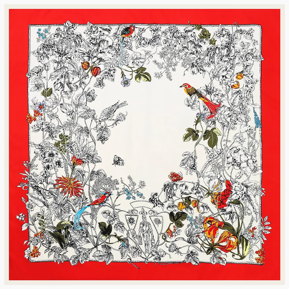 

2021 big square scarf silk scarf women fashion printing neck scarf handkerchief women headscarves big shawl