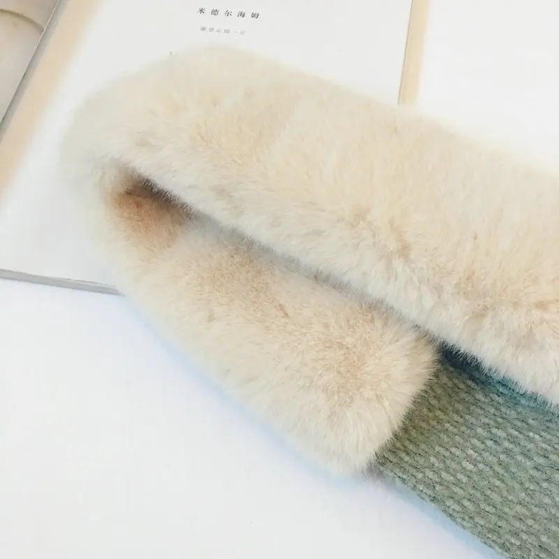 Новый Зимний меховой теплый шейный платок для маленьких девочек с бантиками