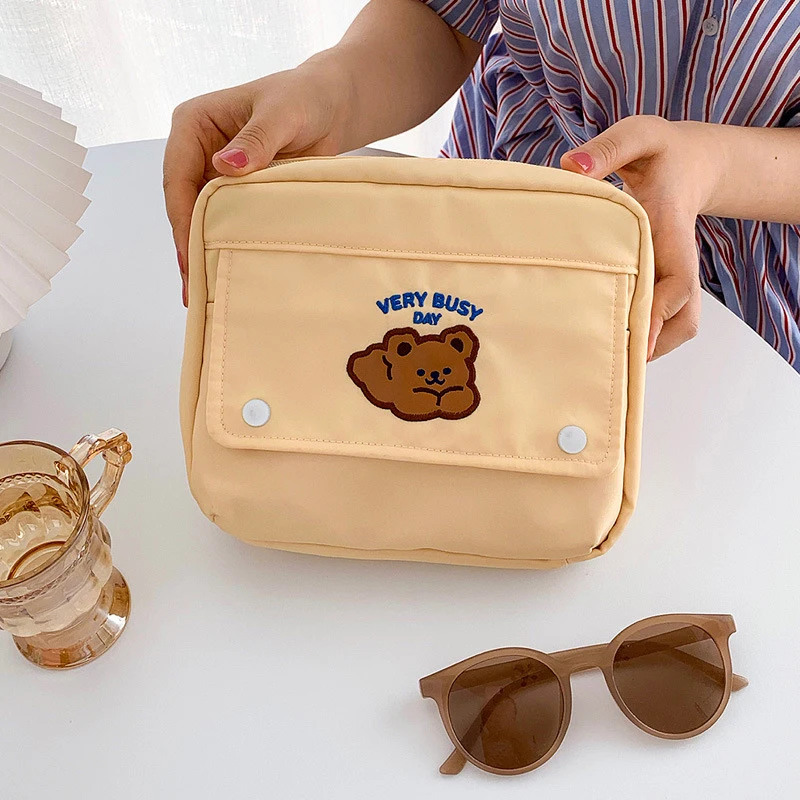 

Корейский модный комплект для девочек Медведь косметический чехол s для девочек милое студенческое Карандаш сумка Чехол Держатель большой ...