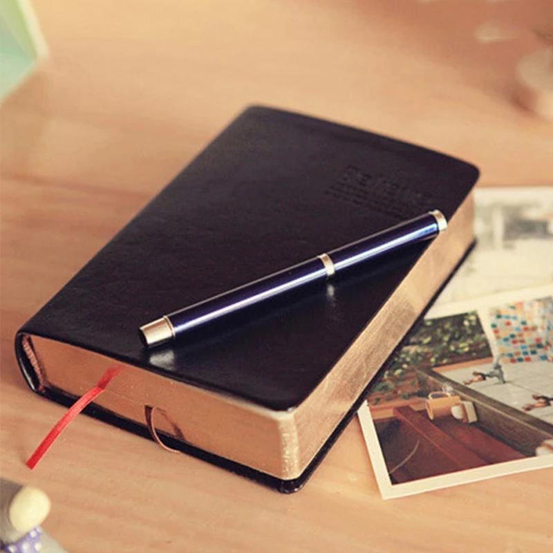 

Retro Thick Paper Notebook Notepad PU Leather Bible Style Diary Book Journals Agenda Planner Stationery Supplies AS99