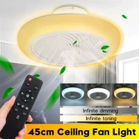 220v air invisible fans lights smart ceiling fan with lamp remote control bedroom decor ventilator lamp blades retractable