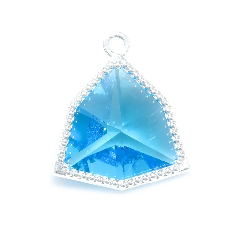 SkyBlue 4 шт. треугольные хрустальные подвески DIY серьги изготовление кулон ожерелье аксессуары-фурнитура серьги амулеты ювелирные изделия аксессуары - Окраска металла: SkyBlue