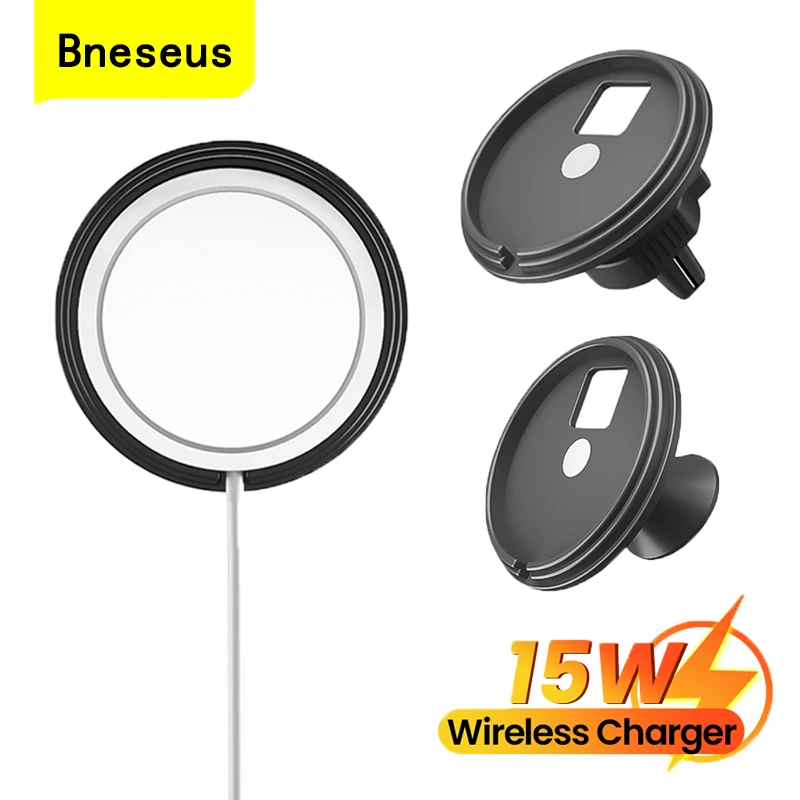 

Bneseus 15W Magnetic Wireless Charger Car Phone Holder for Iphone 13 12 Pro Max Mini Dashboard Vent Mount Magnet Cellphone Stand