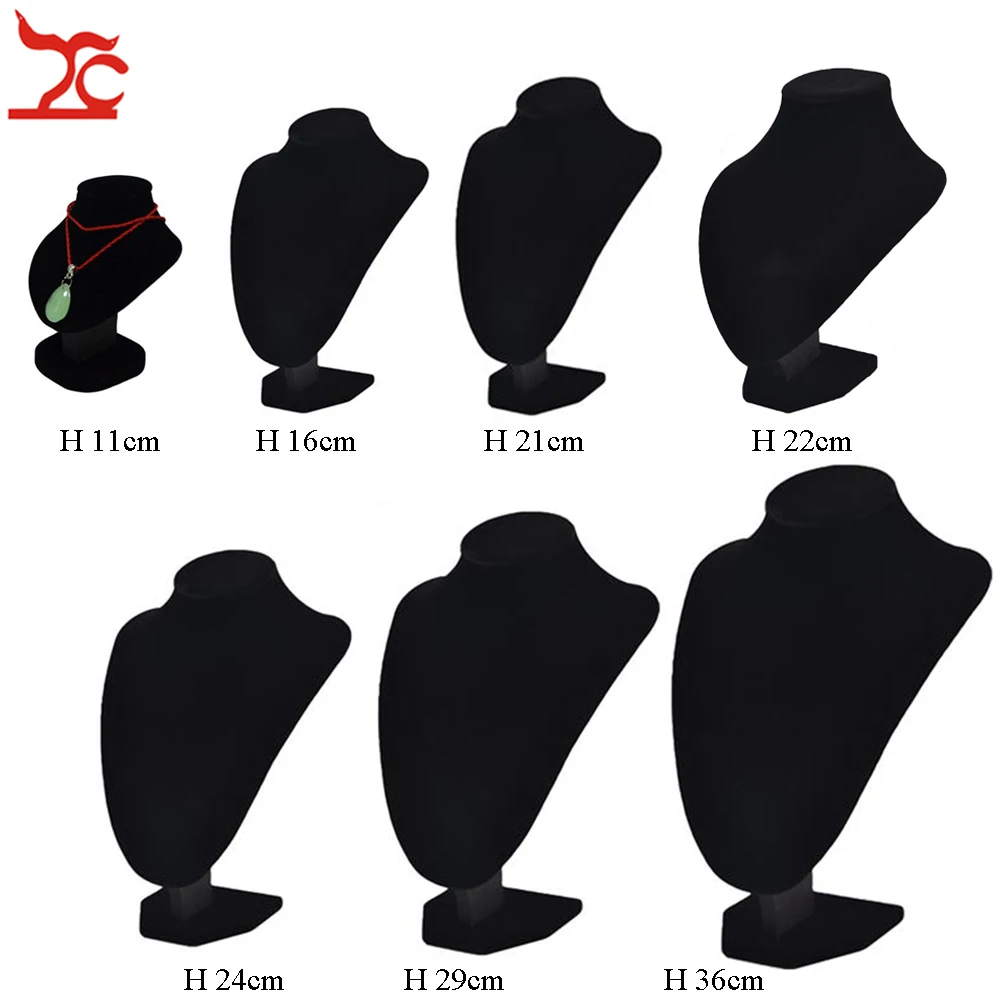 Бархатное ожерелье подставка Черная Цепь бусины демонстрация бюста фотообразец