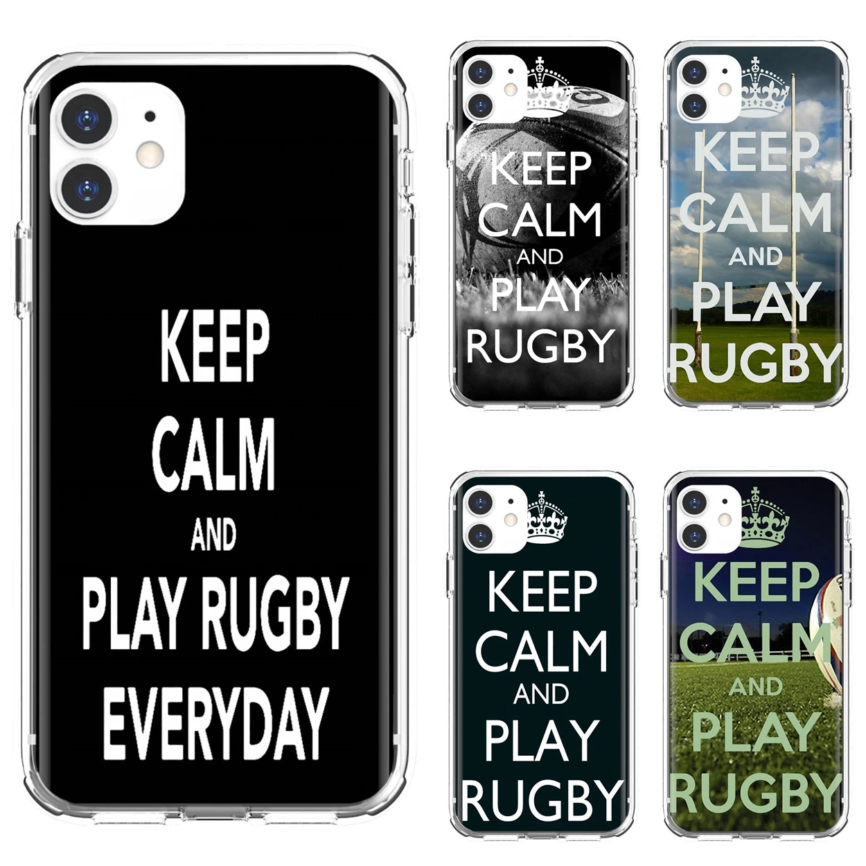 Мягкий чехол для Apple iPhone 10 11 12 Pro Mini 4S SE 5C 6 6S 7 8 X XR XS Plus Max 2020 Keep-Calm-and-Play-Rugby | Мобильные