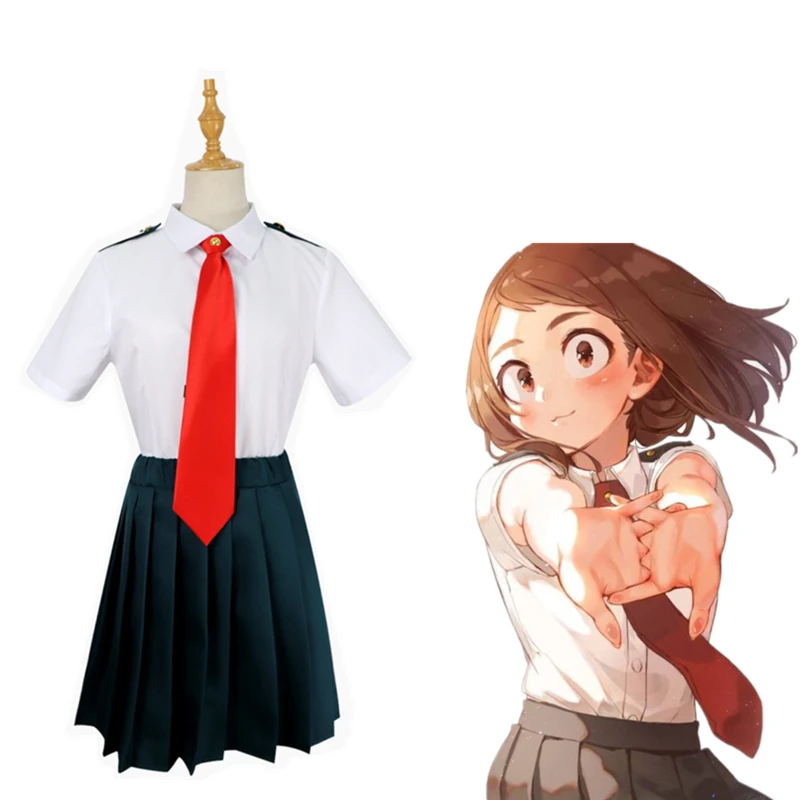 My Boko No Hero Academy очако урарака летняя рубашка с короткими рукавами и юбка галстук