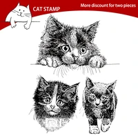 cute cat rice head clear stamps for scrapbooking card making photo album silicone stamp diy decorative crafts