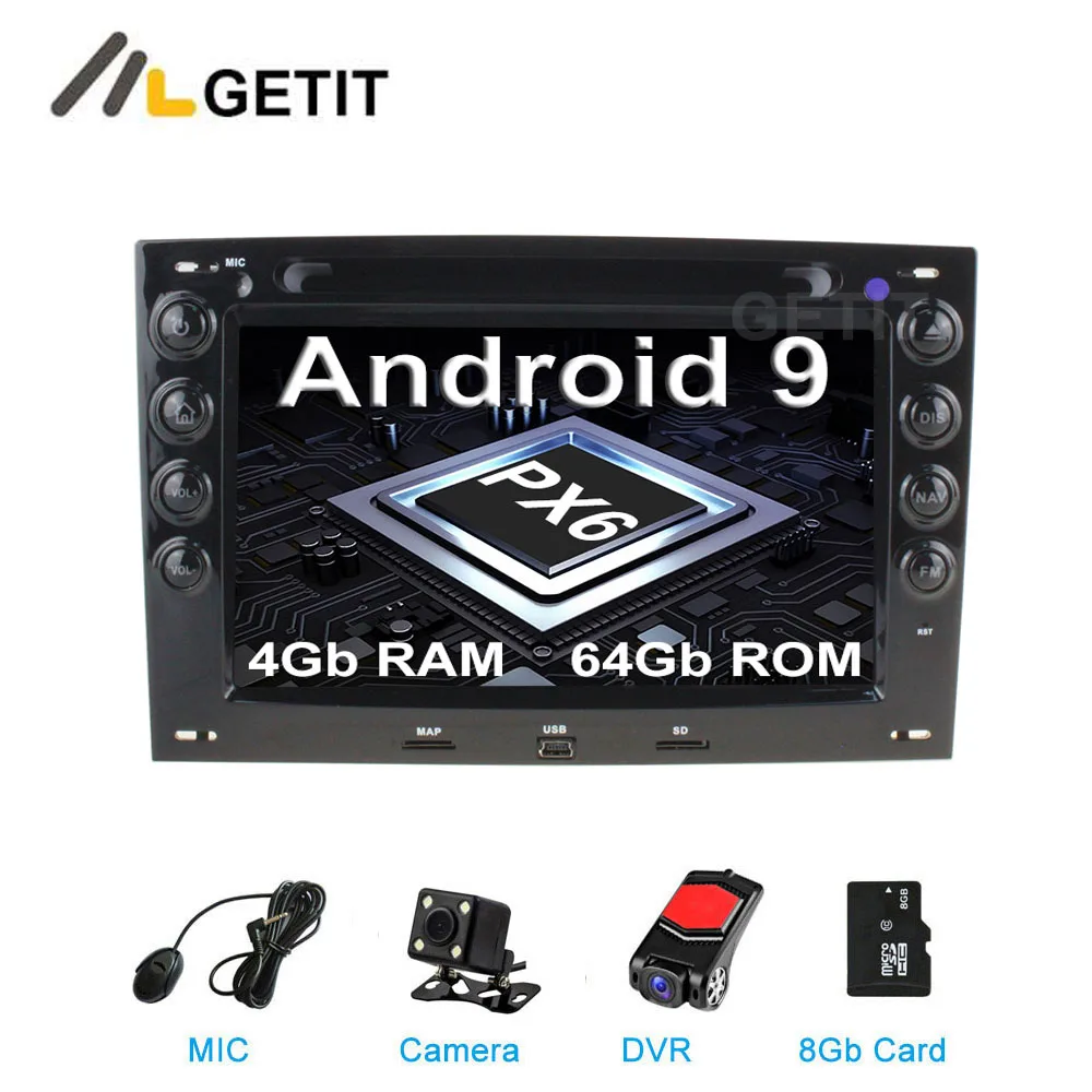 DSP 64G PX6 Android 9 автомобильный DVD стерео Мультимедийный плеер gps радио для Renault Megane 2 2003-2008