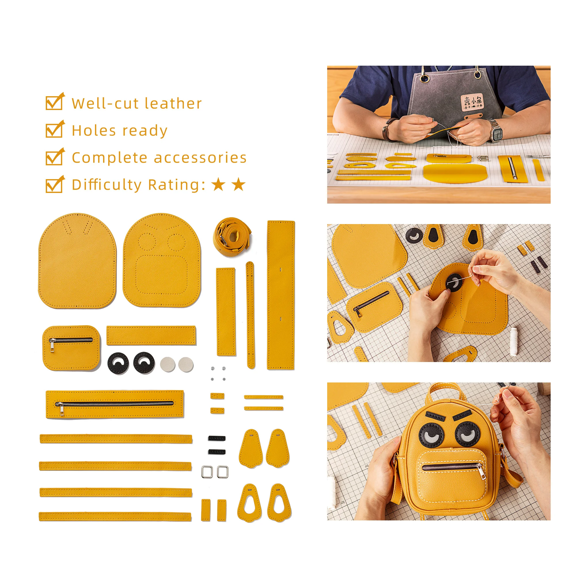 

Швейная рыба, новинка весны 2021, оригинальная кожаная милая сумка с мультяшным рисунком, набор ручной работы DB893