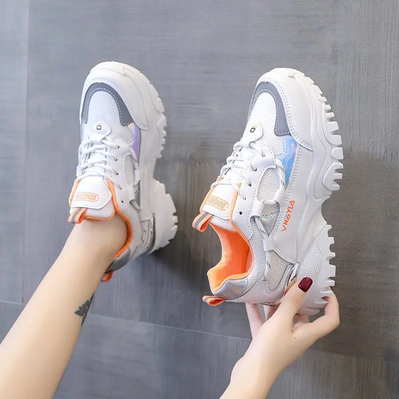 

2020 New Women Shoes Fashion Casual Wild Sneakers Trainers chaussure female Thick Platform Shoes Comfortable for Spring Autumn
