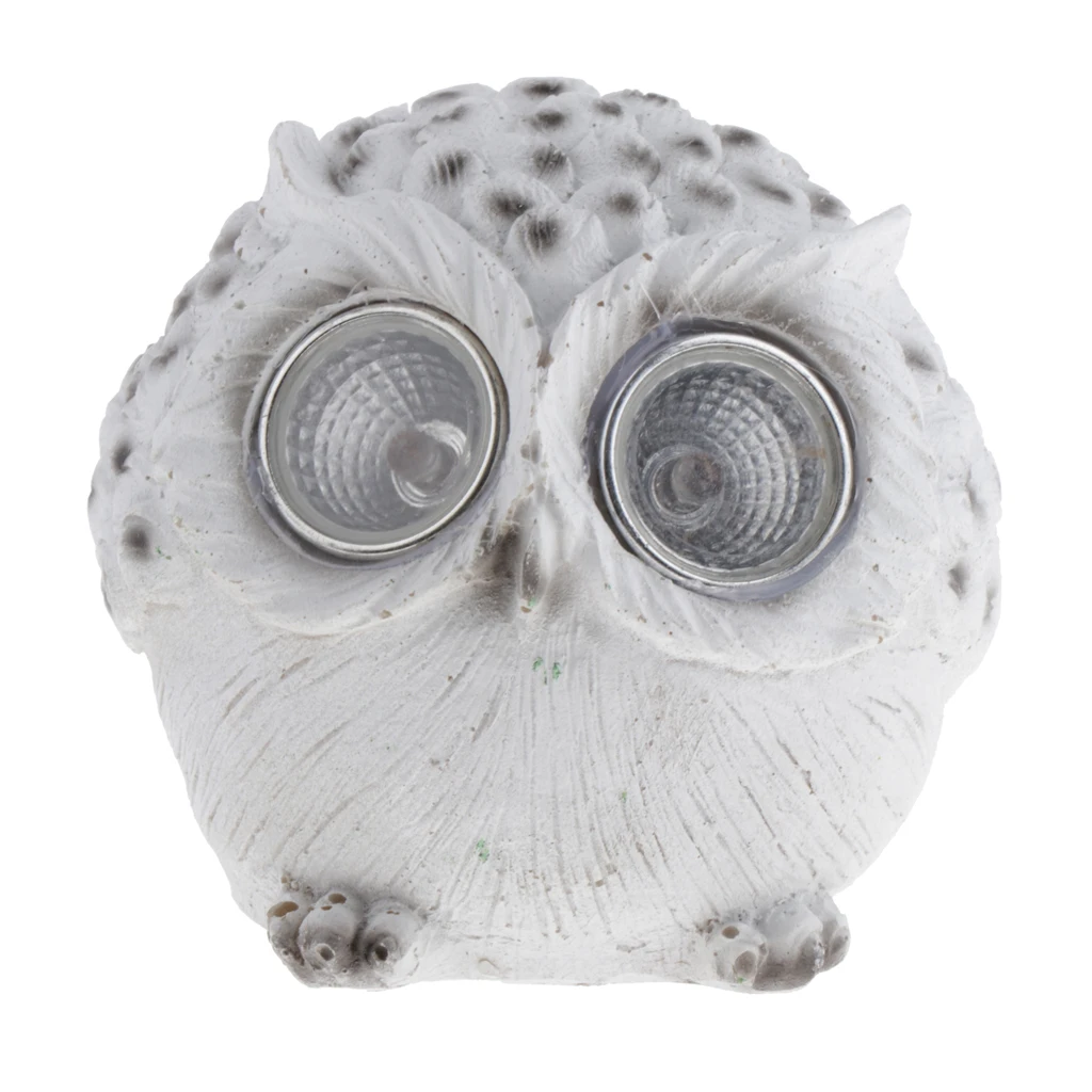 White Owl 7x8cm Смола животных Солнечная фигурка огни садовый декор светодиоды небольшой открытый светильник ing для двора патио лужайки солнечный светильник - Цвет: White Owl 7x8cm