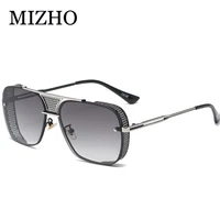 mizho clear visual travel use square men sunglasses original brand design blue retro uv400 gradient glasses man 2021