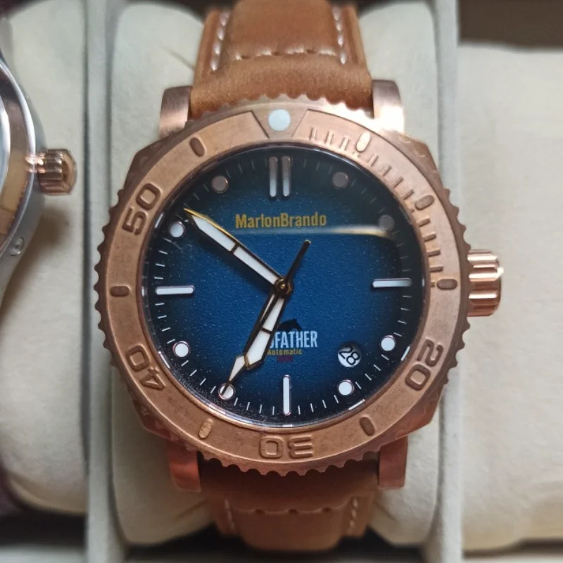 

Часы мужские механические водонепроницаемые с сапфировым стеклом, 100 м