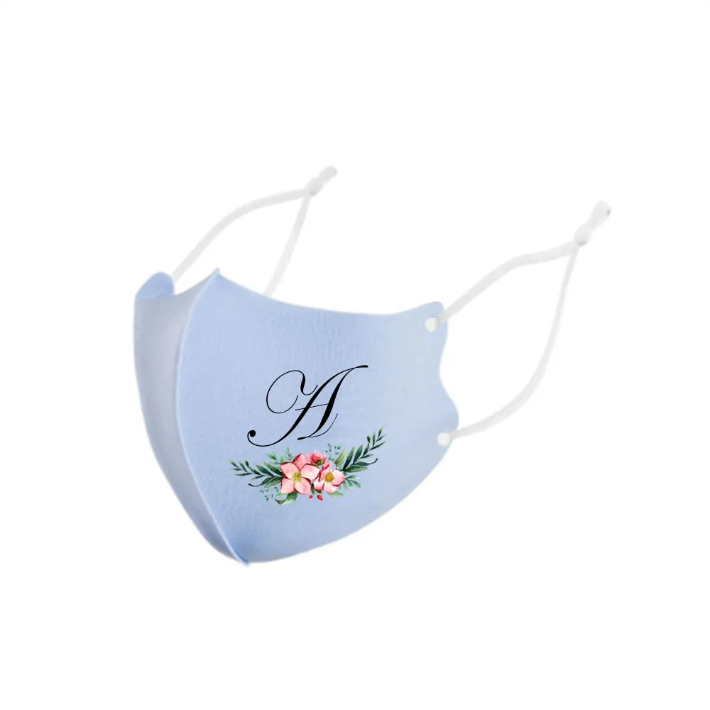 Индивидуальная детская маска для лица с цветами и буквами индивидуальная
