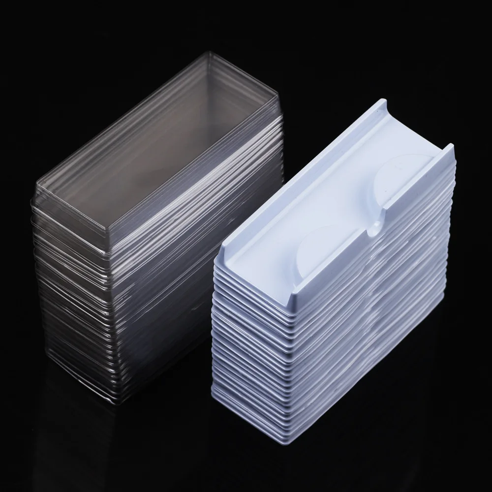 

100pcs False Eyelash Packing Box Lid Tray Eyelashes Storage Transparent Empty Lash Case Makeup Storage Organizer for Travel