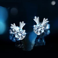 real moissanite 0 5ct passed diamond test sterling silver s925 deer stud earrings women wedding party wife gifts fine jewelry