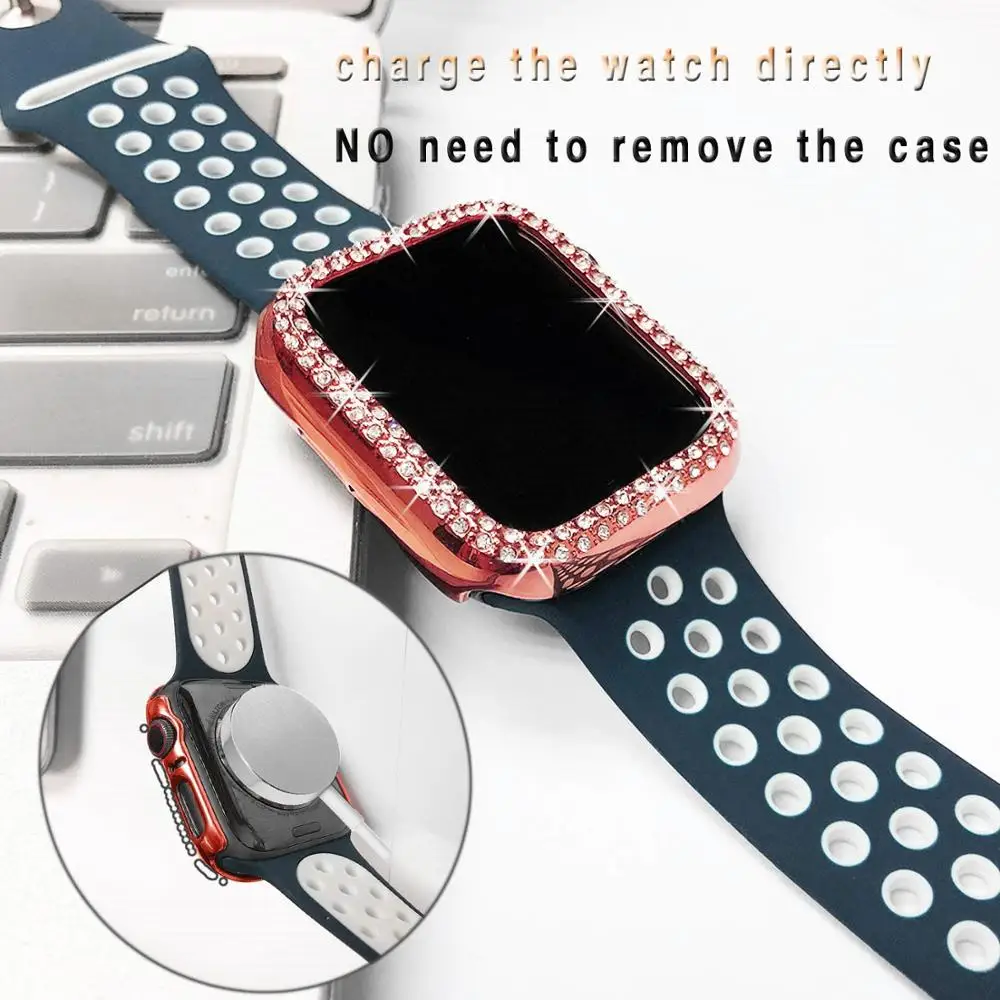 Чехол для Apple watch series 6 se 5 4 44 мм 40 аксессуары чехол бампер с двойной алмазной