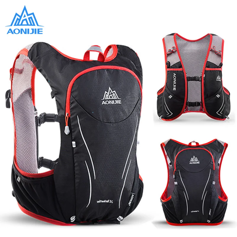 AONIJIE 5L Hydration Backpack Bag Vest For 2L Water Bladder Outdoor Hiking Running Marathon Race Trail Sports