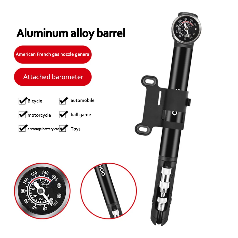 Насос велосипедный 100PSI с портативным клапаном под давлением алюминиевый гибкий