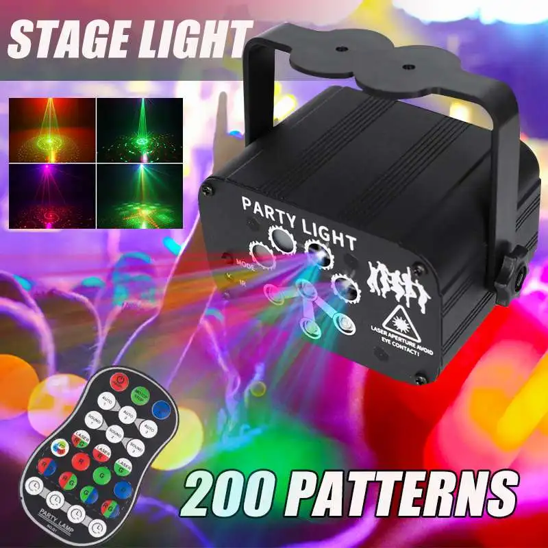 

Миниатюрный светодиодный лазерный прожектор для дискотеки, сценический светильник красного, синего, зеленого цветов с USB-зарядкой, лампа дл...