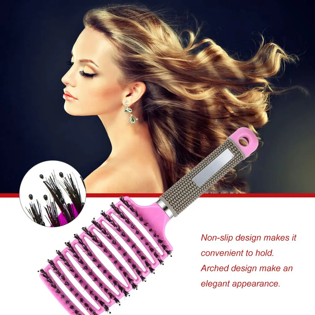 Hair Scalp Massage Comb Men Women Bristle &amp Nylon Brush Wet Curly Detangle For Salon Hairdressing Styling Tools | Красота и