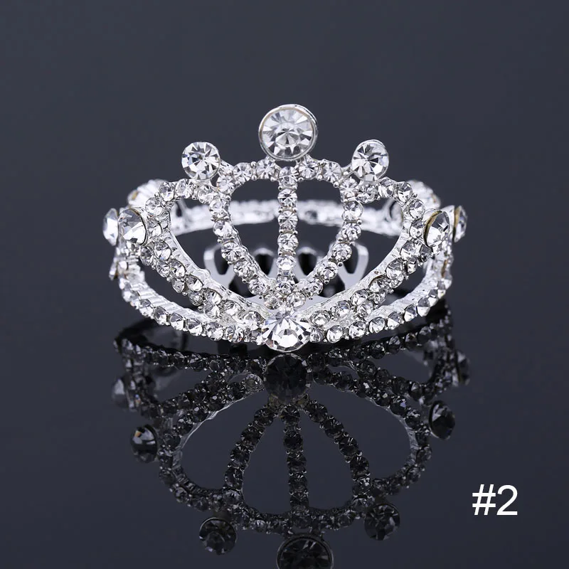 Model 2 TDQUEEN мини круглые диадемы и короны с гребнем посеребренные хрустальные стразы свадебные аксессуары для волос для женщин - Окраска металла: Model 2