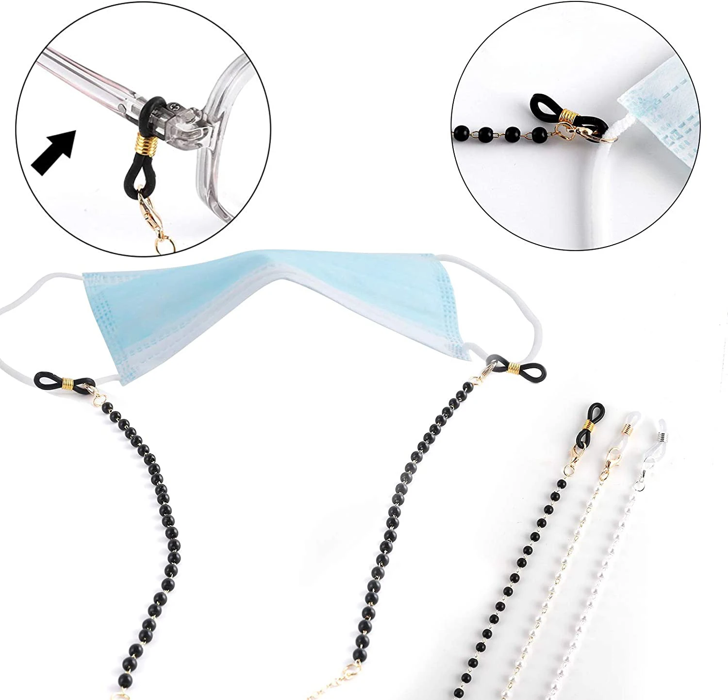 

Цепочка для очков женская, модный шнурок с жемчужинами и бусинами, ремешок для маски, солнцезащитных очков, повседневный аксессуар