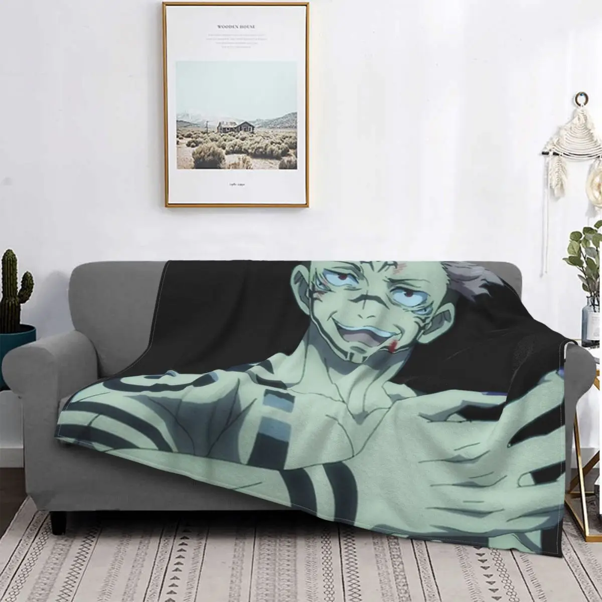 

Yuji Itadori juютсу Kaisen одеяло покрывало в клетку роскошные покрывала Kawaii одеяло Коран