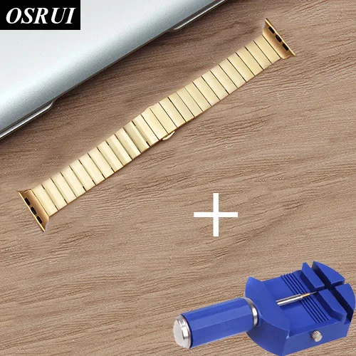 Gold Ремешок для apple watch 4 band 44 мм 40 мм correa iwatch 42 мм 38 мм 3 2 браслет из нержавеющей стали pulseira apple watch 4 аксессуары - Цвет ремешка: Gold