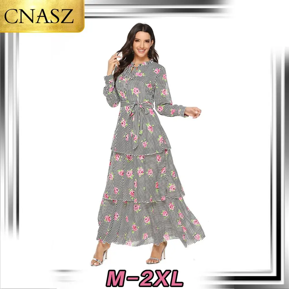 Элегантное мусульманское платье Дубай Турецкая абайя Индонезия модное с