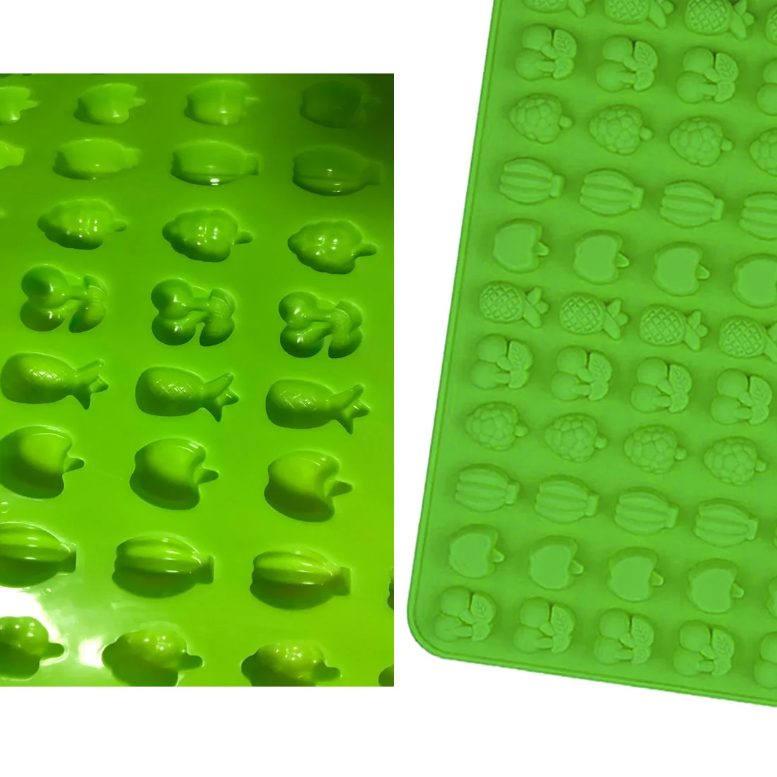 

Mini Fruit Silicone Molds, 66-Cavity Baking Trays for Gummy, Cookie, Candy, Chocolate, Soap