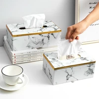 marble pattern tissue box leather material table napkin box office desk living room bedroom modern home decoration tissue box