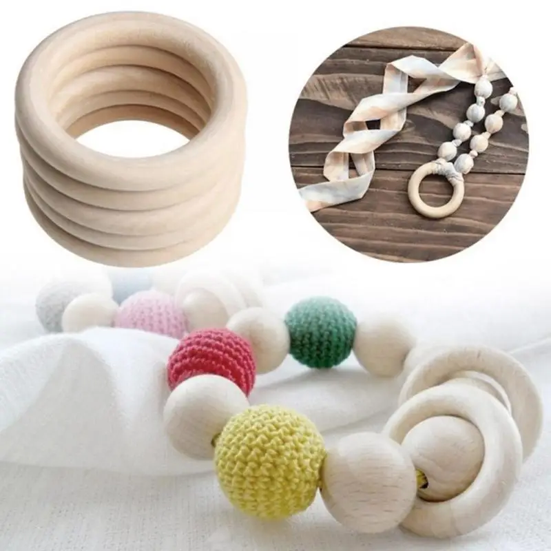 

DIY Natural Wooden Rings Crocheted Valentine Wreath Ornaments Connectors Circles Ring Hanging Ring Various Craft Accessories