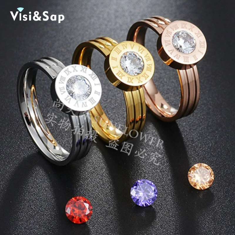 Elepple креативный Римский Цифровой Красочный Циркон Сменные кольца для мужчин и