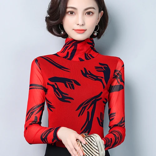 Новинка осени 2020 эластичные с длинными рукавами трендовые модные принтом