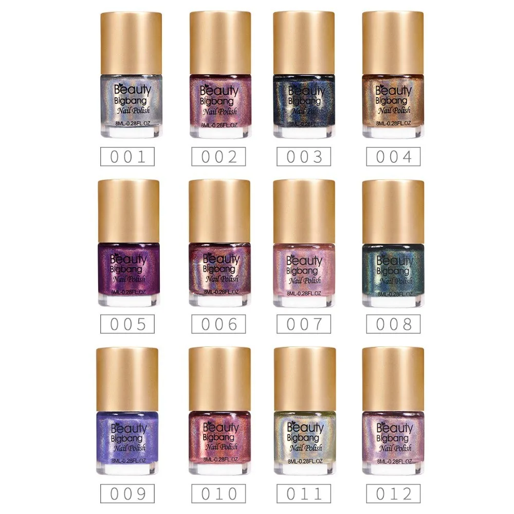 

BeautyBigBang Nail Polish 12 Color Choice 8ml Laser Glitter Nail Polish Holographic Nail Polish Lacquer Glitter Nail Varnish