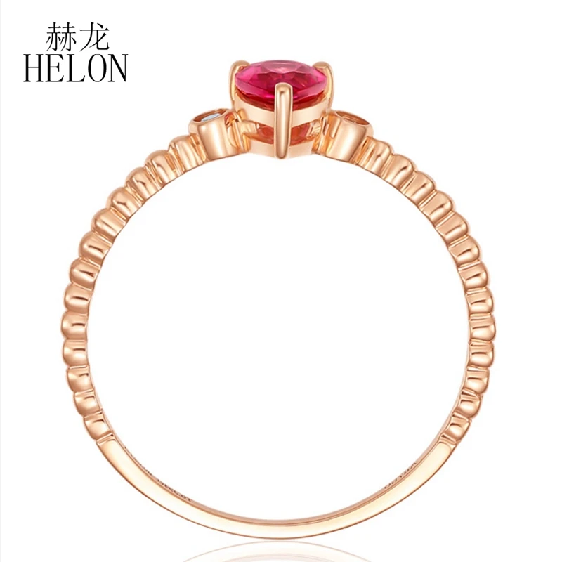 Кольцо с турмалином 14 карат розовое золото 0.42ct бриллиантами