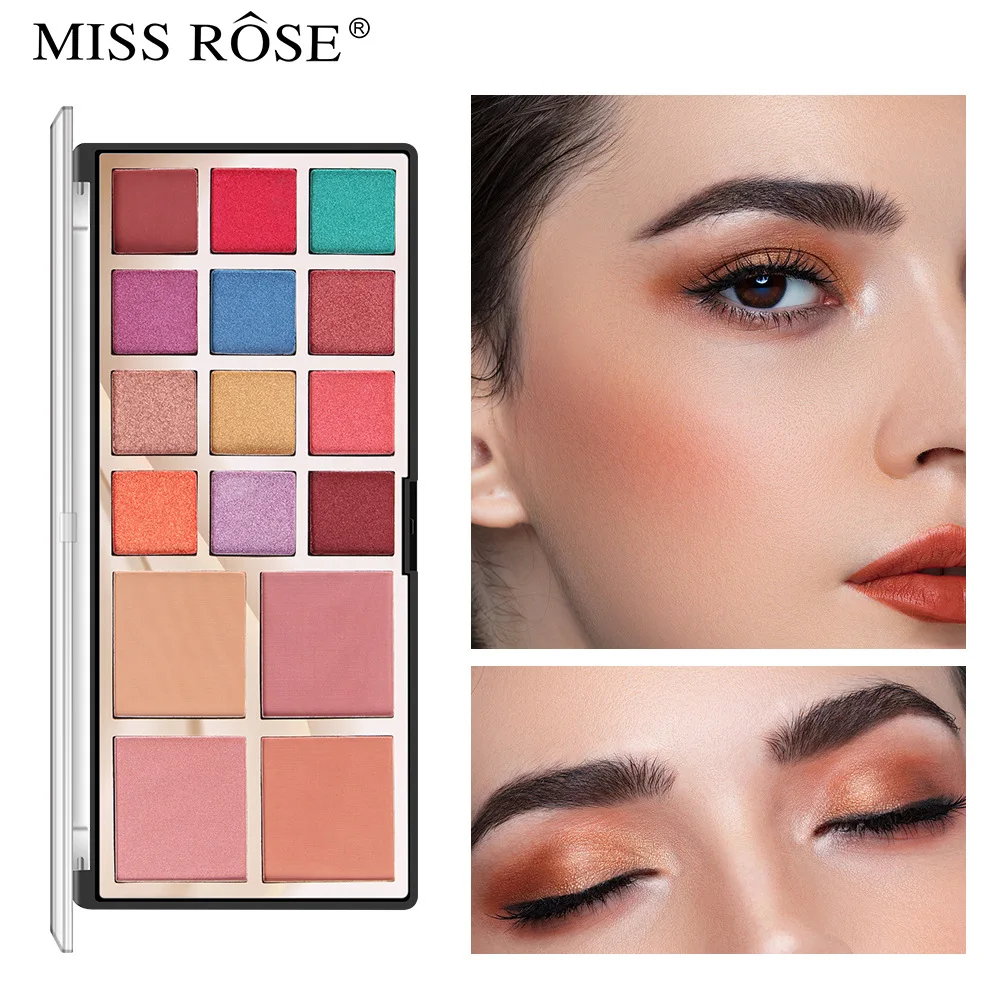 MISS ROSE Eyeshadow Blush Plate Eye Shadow Beauty Pearl Matte Lazy EyeShadow Plate Makeup Goods Gift for Women Hot Selling