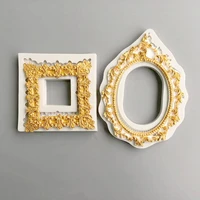 square oval retro photo frame silicone mold fondant soft pottery clay plaster decoration modeling tool