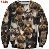 you will have a bunch of american akitas 3d printed hoodies boy girl long sleeve shirts kids funny animal sweatshirt