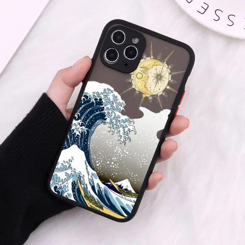 

aesthetic vaporwave sea Phone Cases Matte Transparent For iPhone 12 Mini 11 Pro XR XS Max 7 8 Plus
