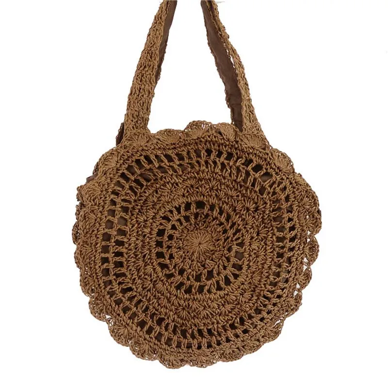 ALNEED богемная Соломенная Сумка для женщин большой круг пляжные сумки летняя