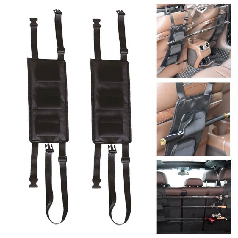 

1Pair Car Portable Fishing Rod Bracket Fishing Rod Fixing Belt For Vehicle Backseat Holds 3 Pole