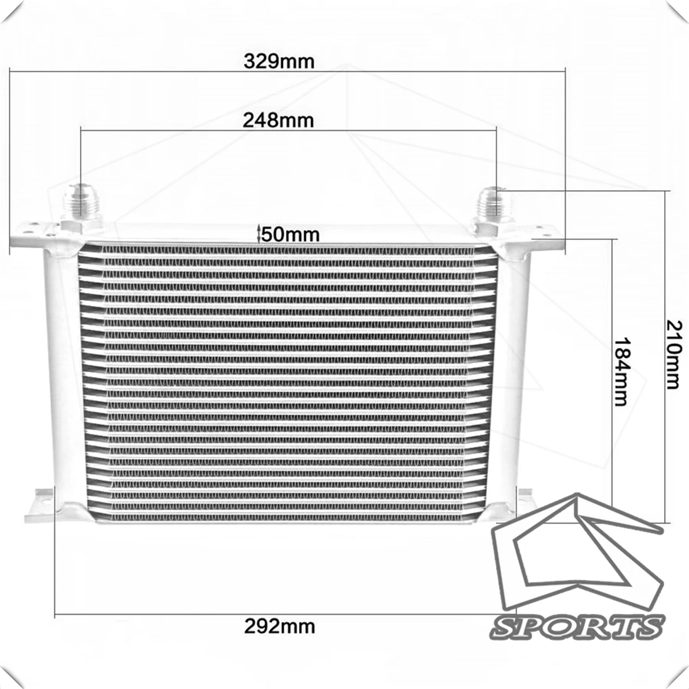 25 рядов AN10 Универсальный Масляный радиатор трансмиссии двигателя британского