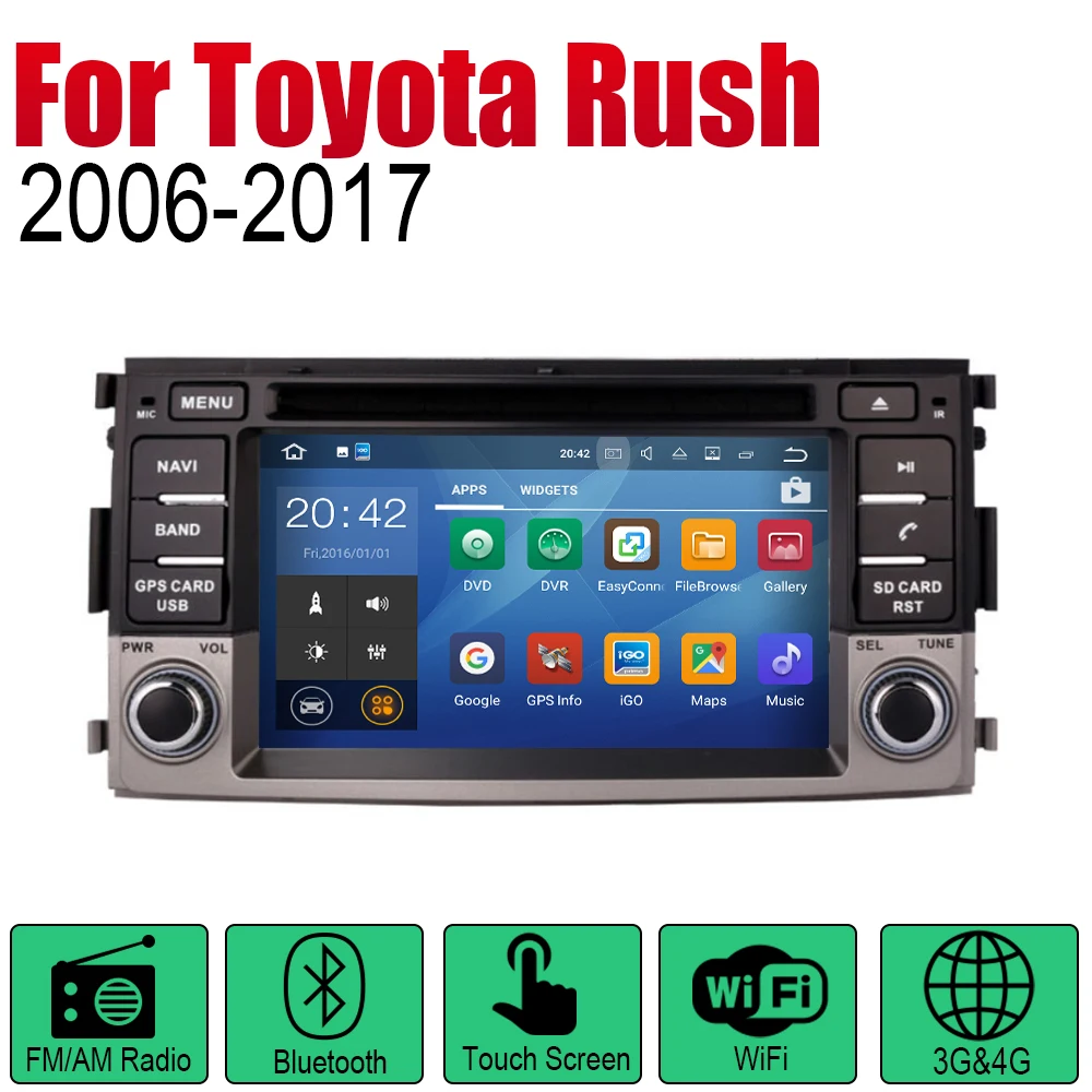Автомагнитола ZaiXi 2 Din Android DVD для Toyota Rush 2006 ~ 2017 автомобильный мультимедийный плеер