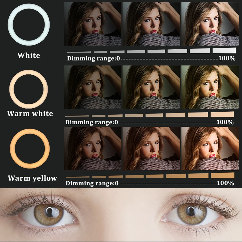 Профессиональный светодиодный кольцевой светильник 22 дюйма + штатив 2 м для фото