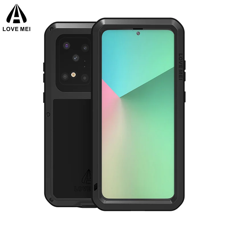 

S20 + LOVE MEI Водонепроницаемый чехол для Samsung Galaxy S20 Ultra S20 Plus, противоударный, грязеотталкивающий, водостойкий металлический армированный чехол ...