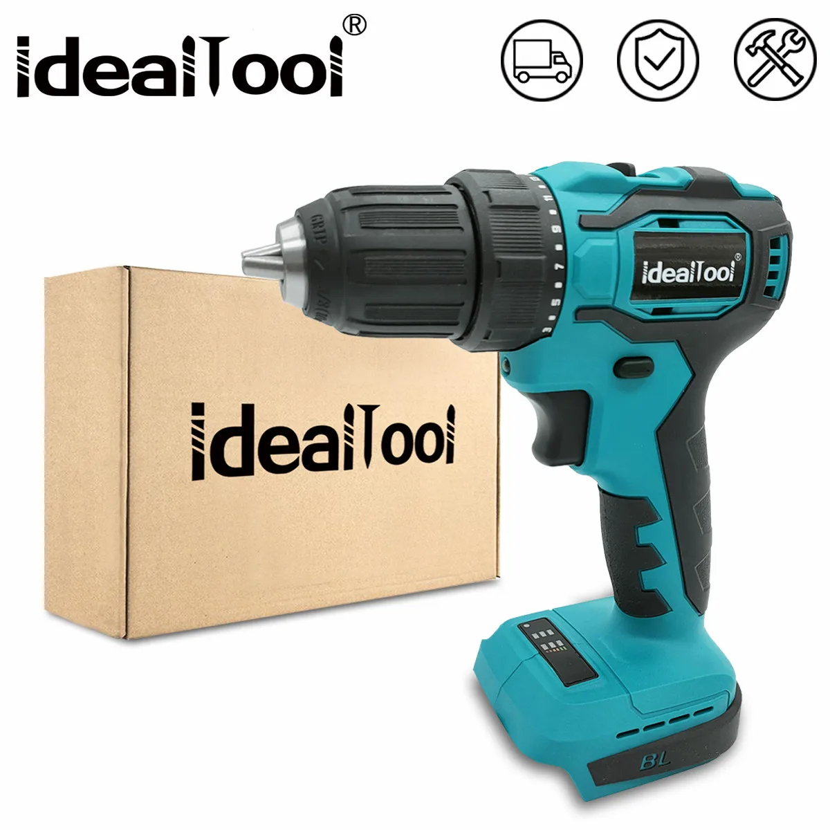 Беспроводная бесщеточная электрическая дрель 18 в перезаряжаемый