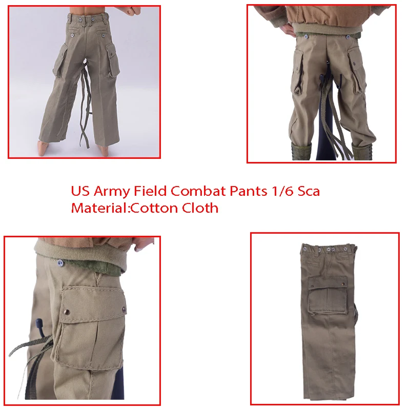 

1:6 Scale WWII U.S. Veyron Army 101st Airborne Jacket Field Combat Pants Winter Soldier Uniform Suit F 12Inch Action Figure Body
